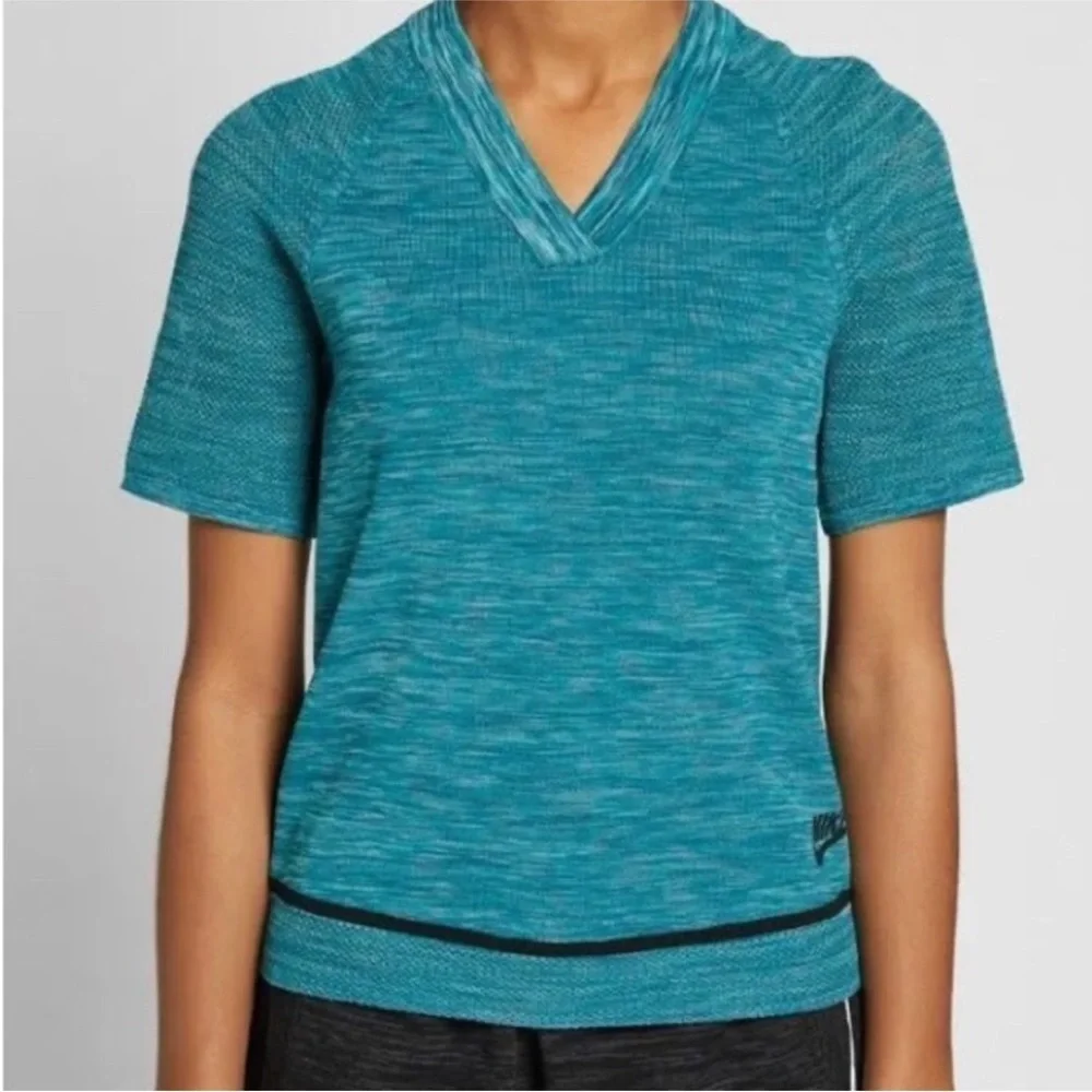 NIKE Tech Flyknit Perforated Short Sleeve Shirt Top S